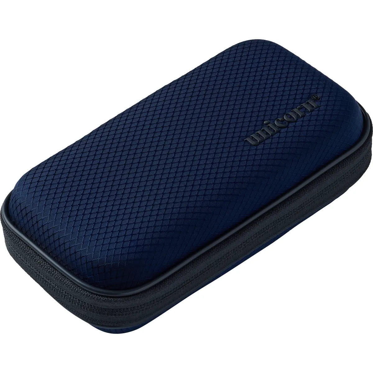 Geschlossenes Unicorn Vanguard Small Dart Wallet Navy mit strukturierter Oberfläche und Unicorn Logo
