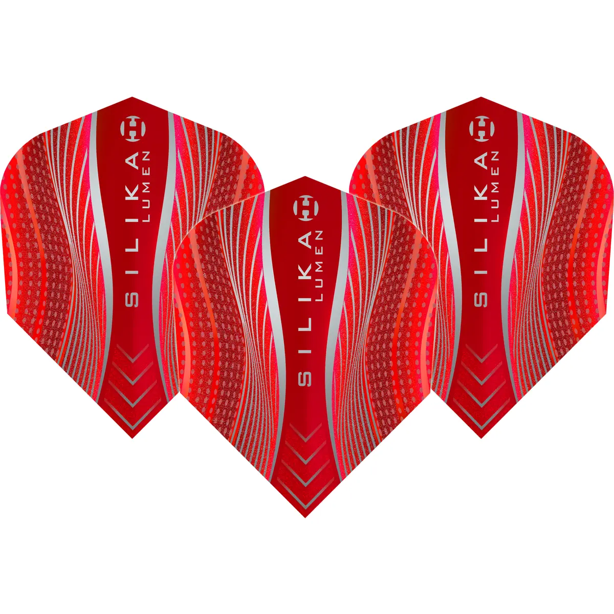 Harrows Silika Lumen No.6 Flights Red im 3er Set mit hoher Sichtbarkeit