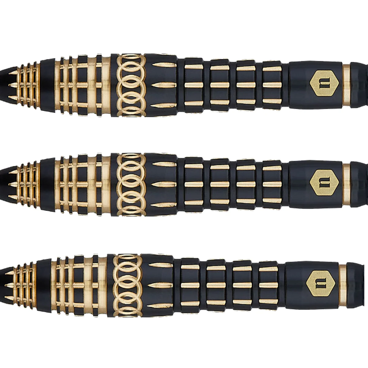 Unicorn Top Brass 4 Steeldarts 20g Brass Barrel Detailaufnahme mit strukturierten Gripzonen