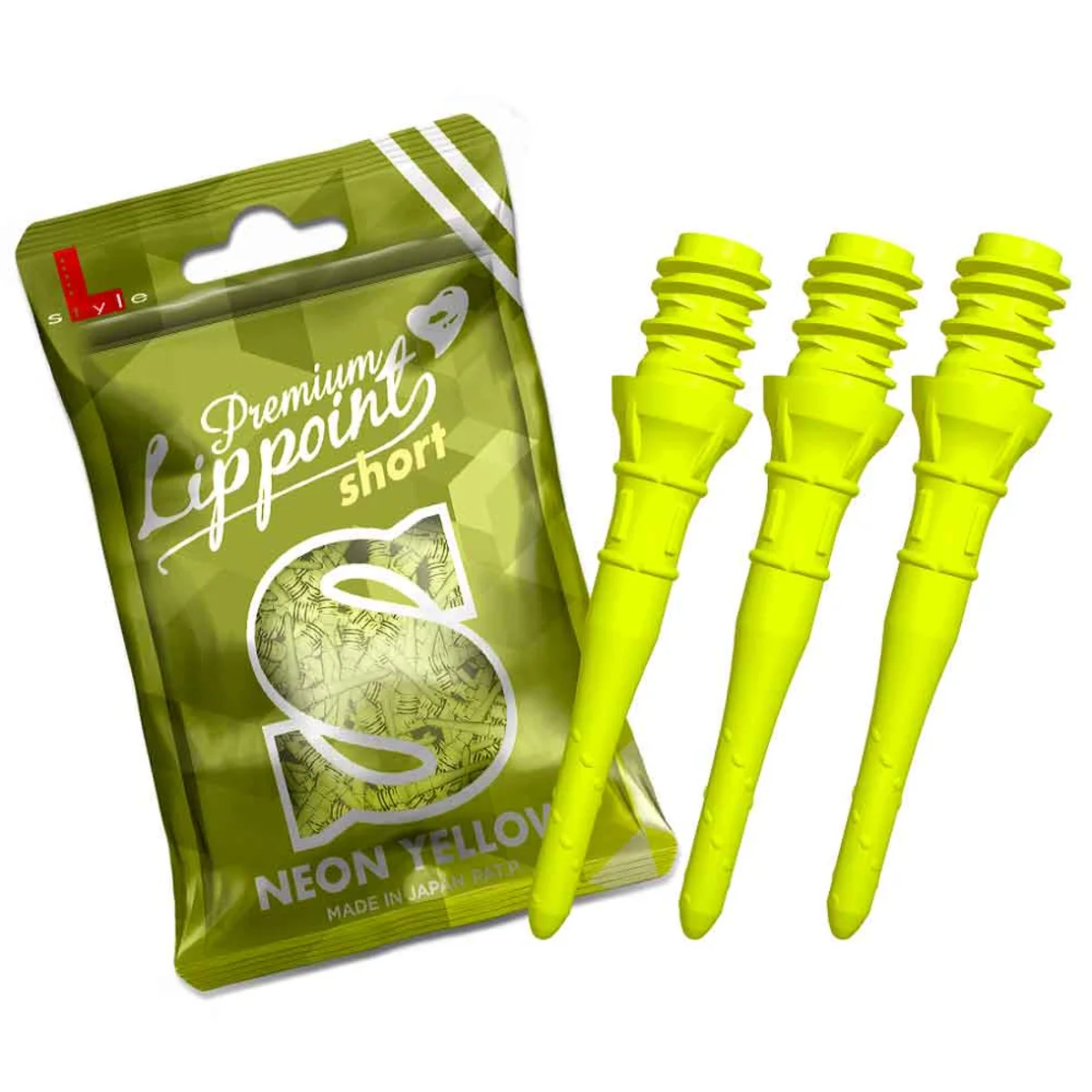 L-Style Premium Lippoint Short Softdartspitzen Neon Yellow – 30er Pack mit Short-Spitzen in leuchtendem Gelb