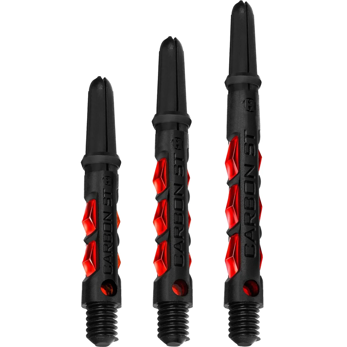 Harrows Carbon ST Shafts in Rot aus Carbon-Composite mit aerodynamischem Profil und 2BA Gewinde