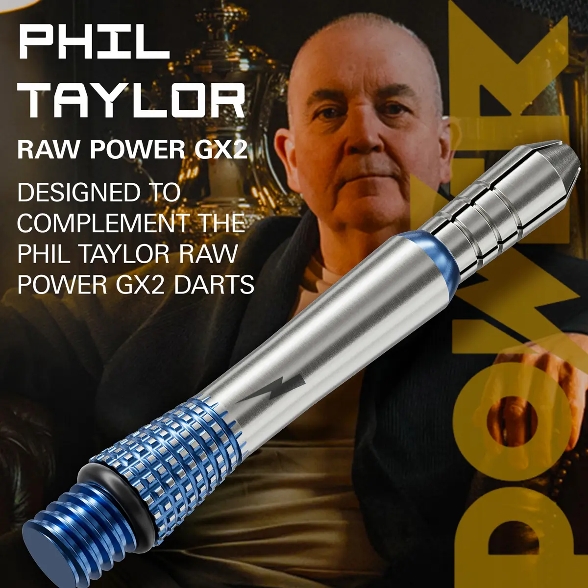 Phil Taylor mit Target Power GX2 Titanium Shaft – designed für die Raw Power GX2 Darts