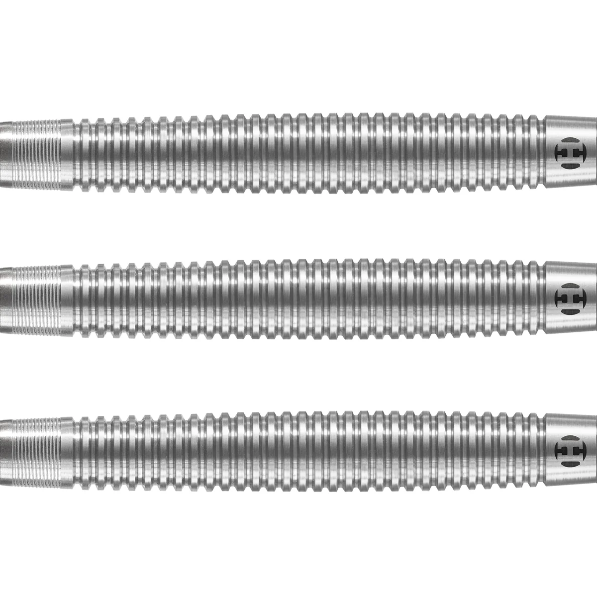 Detailaufnahme des Harrows Shard Barrels mit symmetrischem Ringgrip und 90% Tungsten Qualität.