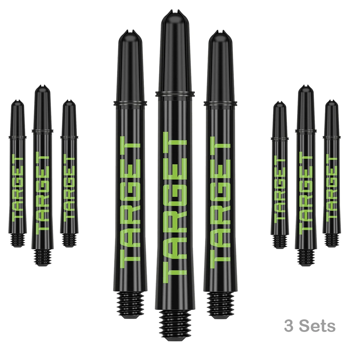 Target Pro Grip TAG Shafts - 3 Sets - Schwarz Grün Target Pro Grip TAG Shafts - 3 Sets - Schwarz Grün