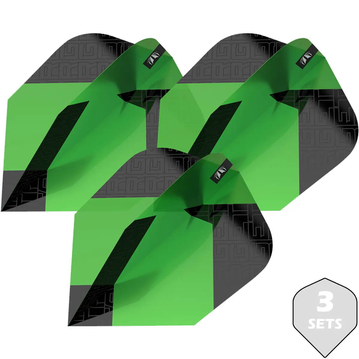 Target TAG Flights No6 grün als 3 Sets mit 9 Flights im grün-schwarzen Design