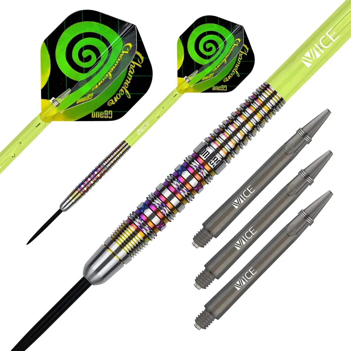 Nahaufnahme des One80 Chameleon Lapis Lazuli Steeldarts – Gerades Barrel