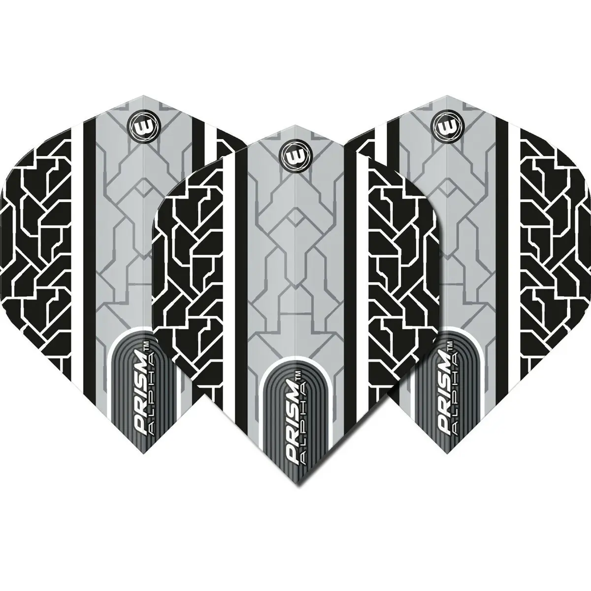 Set aus 3 Winmau Prism Alpha Circuit Flights in Schwarz