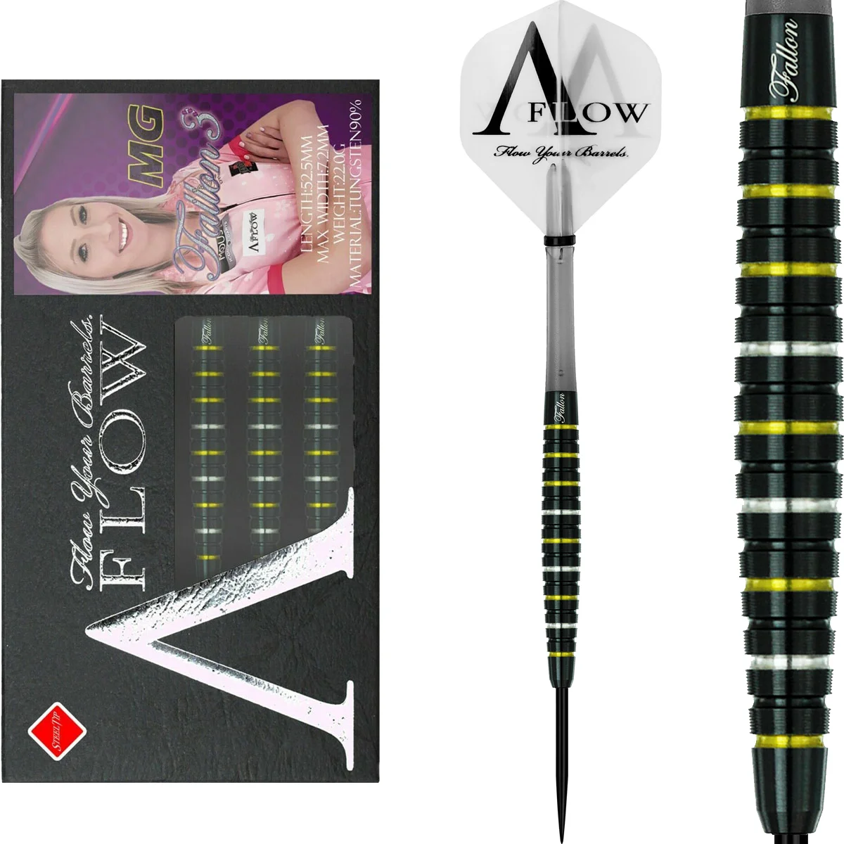 Fallon Sherrock 3 MG Steeldarts - Black Gold Fallon Sherrock 3 MG Steeldarts - Black Gold