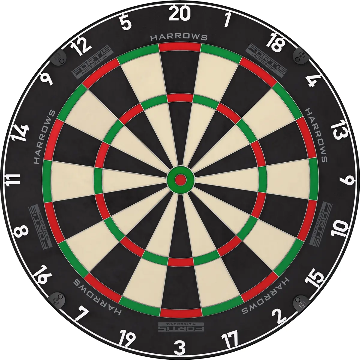 Harrows Fortis Professional Dartscheibe frontal mit weißem Zahlenring
