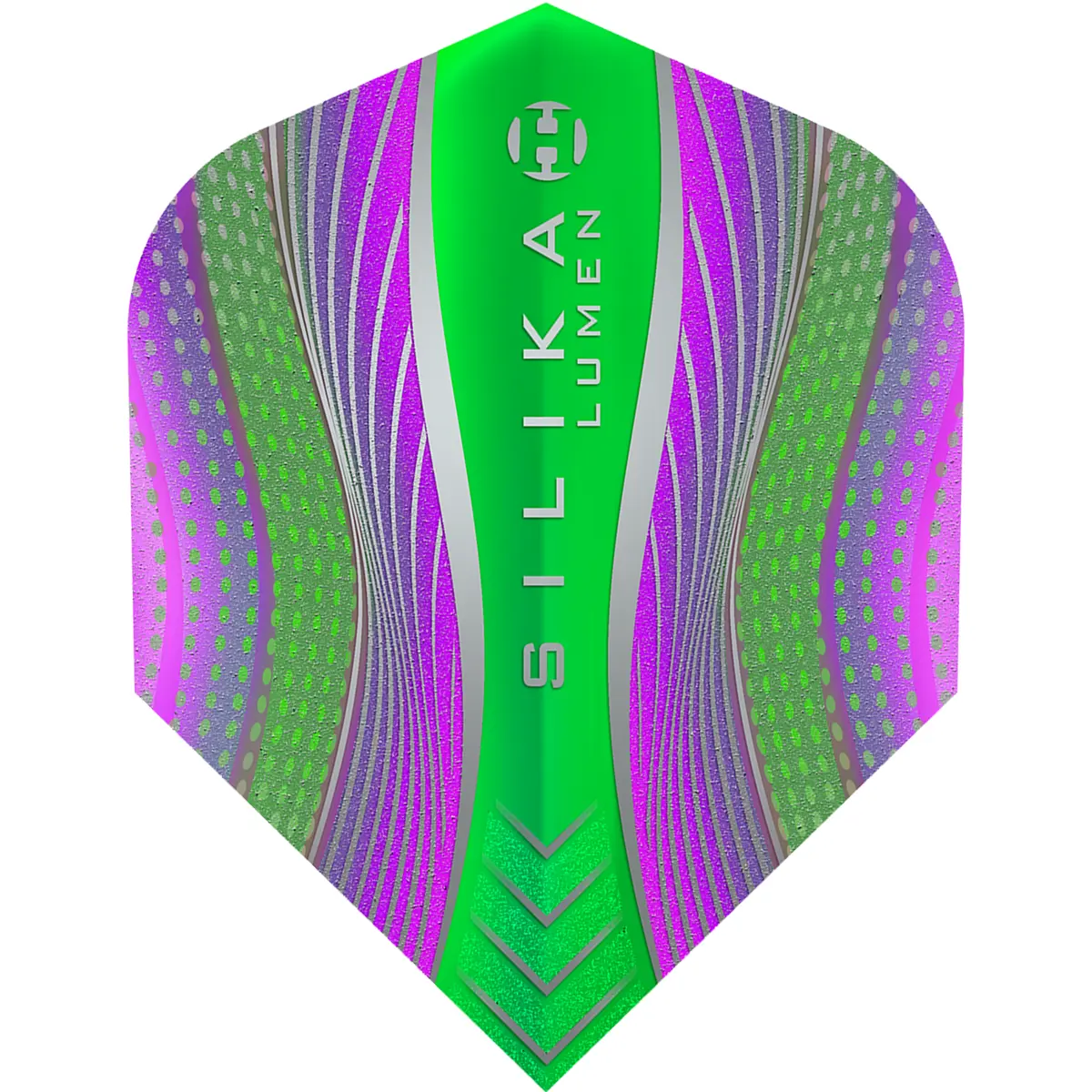 Harrows Silika Lumen No.6 Flight Purple Green mit strukturierter Oberfläche für stabile Flugbahn