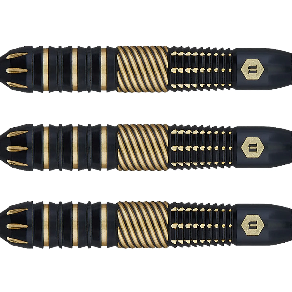 Unicorn Top Brass 2 Steeldarts 19g Brass Barrel Detailaufnahme mit strukturierten Gripzonen