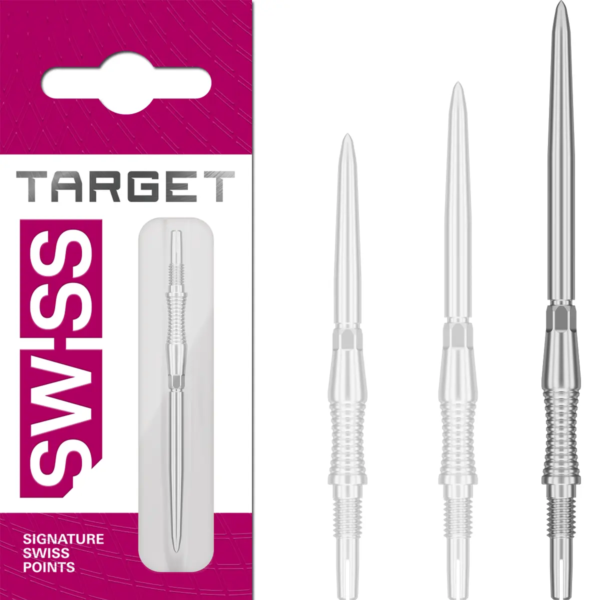 Target Swiss Point Signature RST Spitzen Silber 42 mm – lange Swiss Point Dartspitzen für maximale Kontrolle und Halt