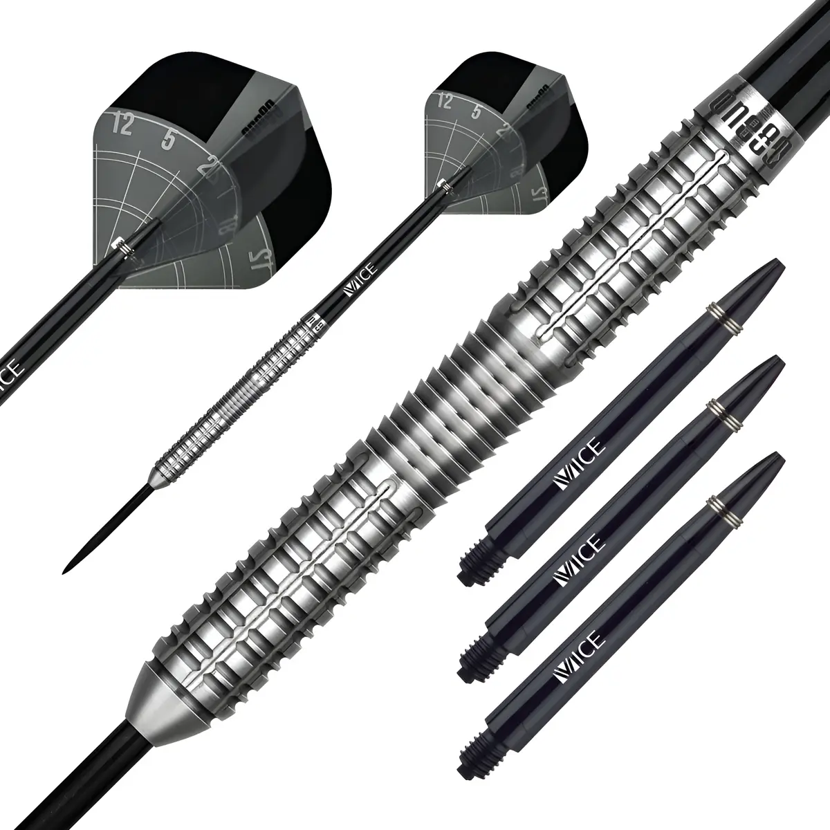One80 Aaron Morrison The Tiger Steeldarts Detailansicht mit Gripstruktur