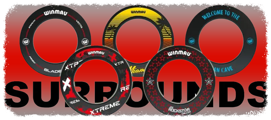 Großer Banner für die Dartshop Kategorie Dartboard Surround Dartboard Surrounds Promotion Banner mit 5 Surrounds