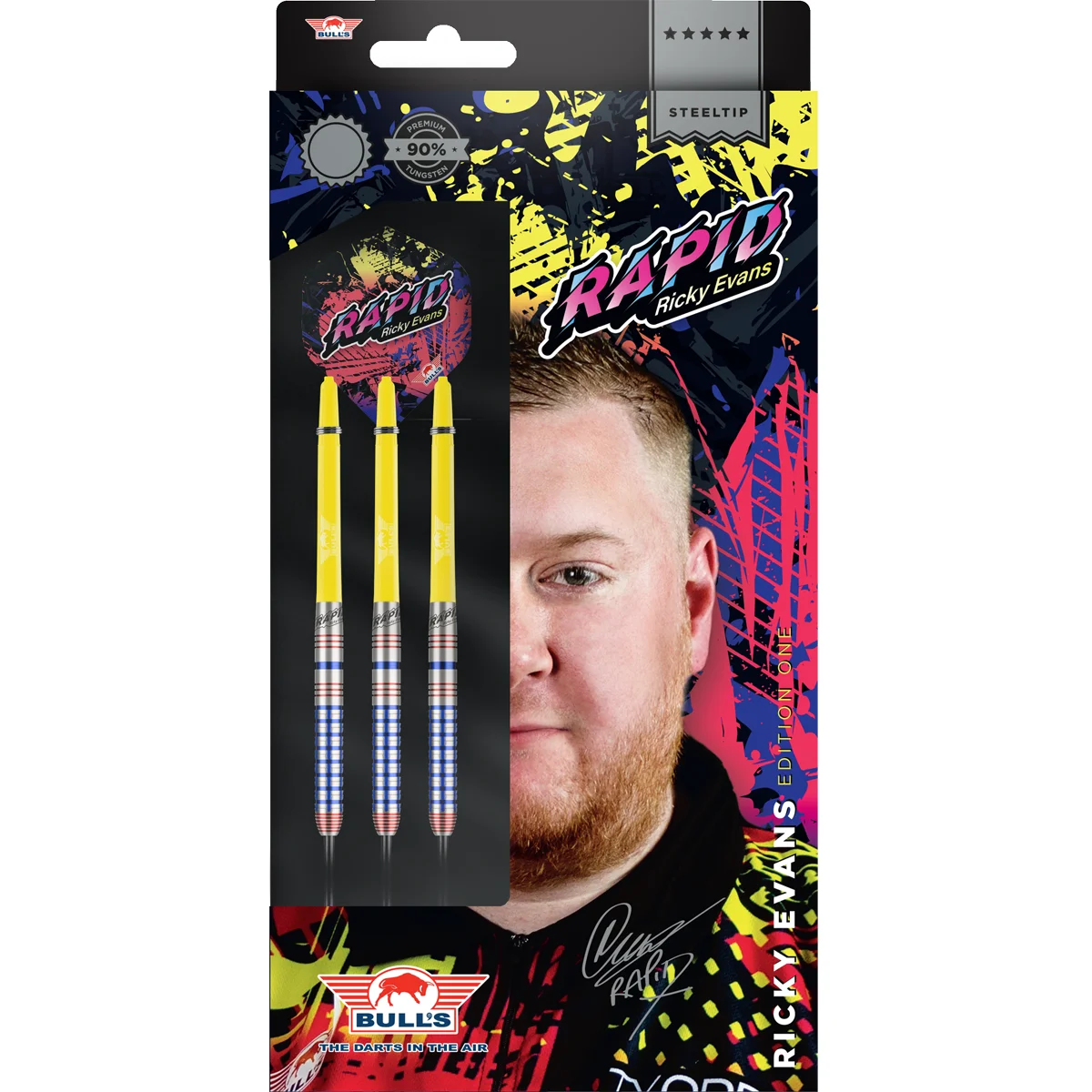 Bull’s NL Ricky Evans 95 % Steeldarts mit Originalverpackung und Spielerdesign