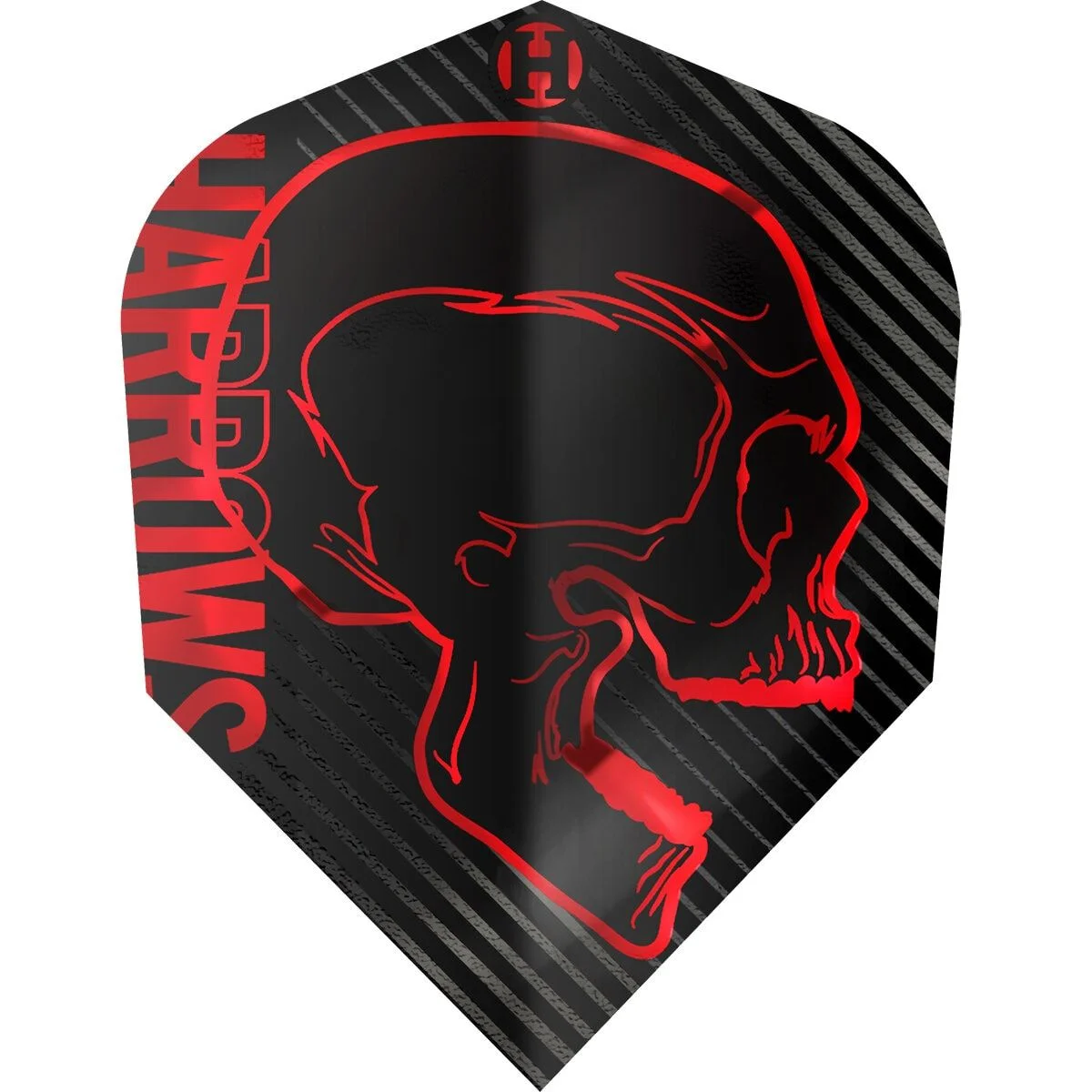 Harrows Rage No.6 Flights rot – 100 Micron, schmale No.6 Form mit metallic Totenkopf