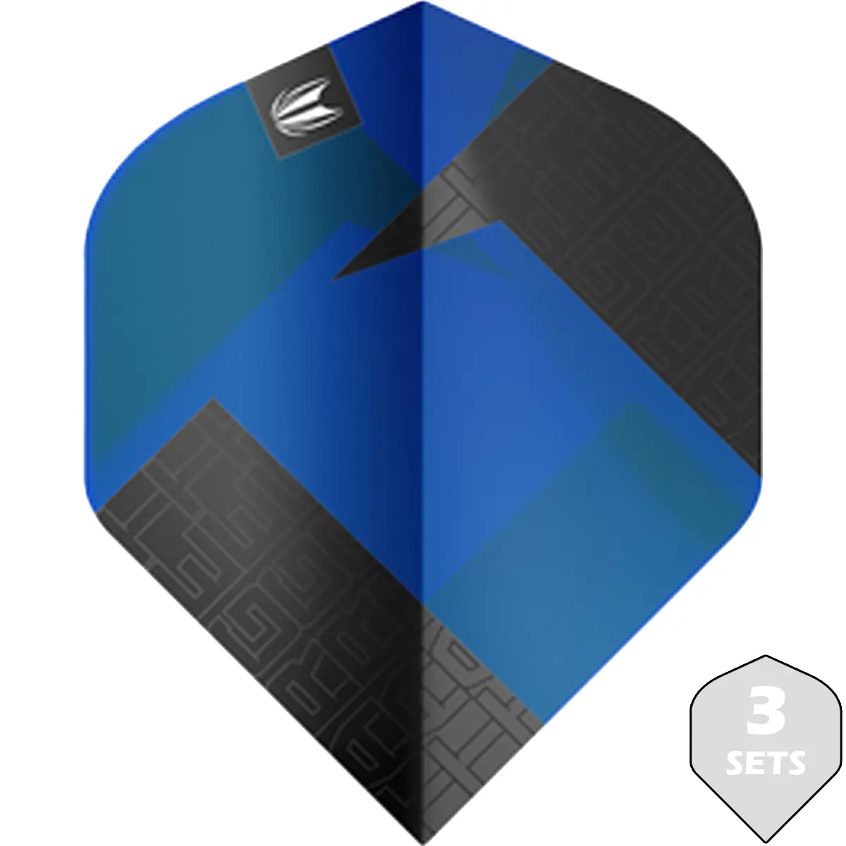 Target TAG Flight No2 blau mit 3-Sets-Hinweis und blau-schwarzem Flight-Design