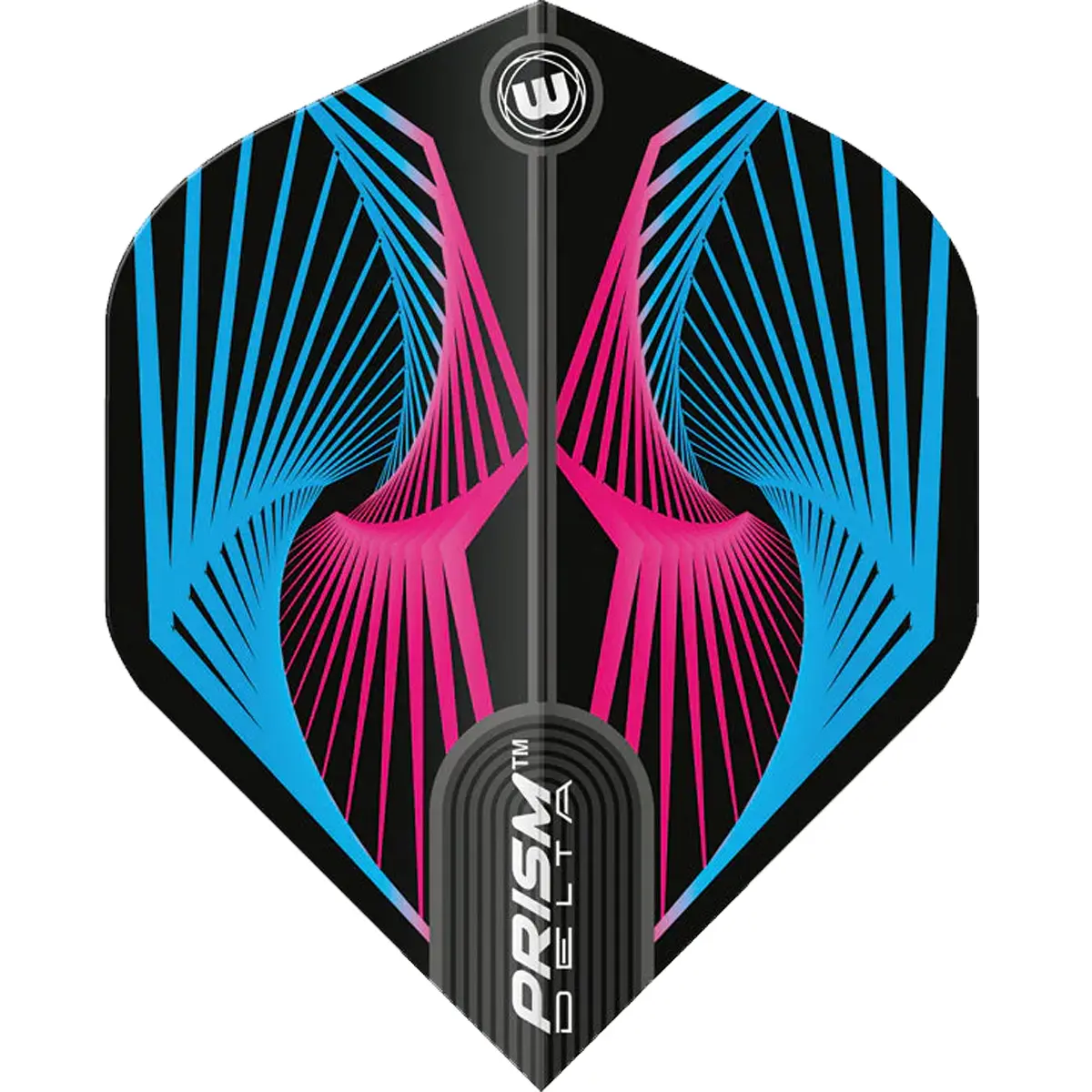 Winmau Prism Delta Spiral Flight Pink Blau einzeln – Standard No2 Dartflight 100 Mikron
