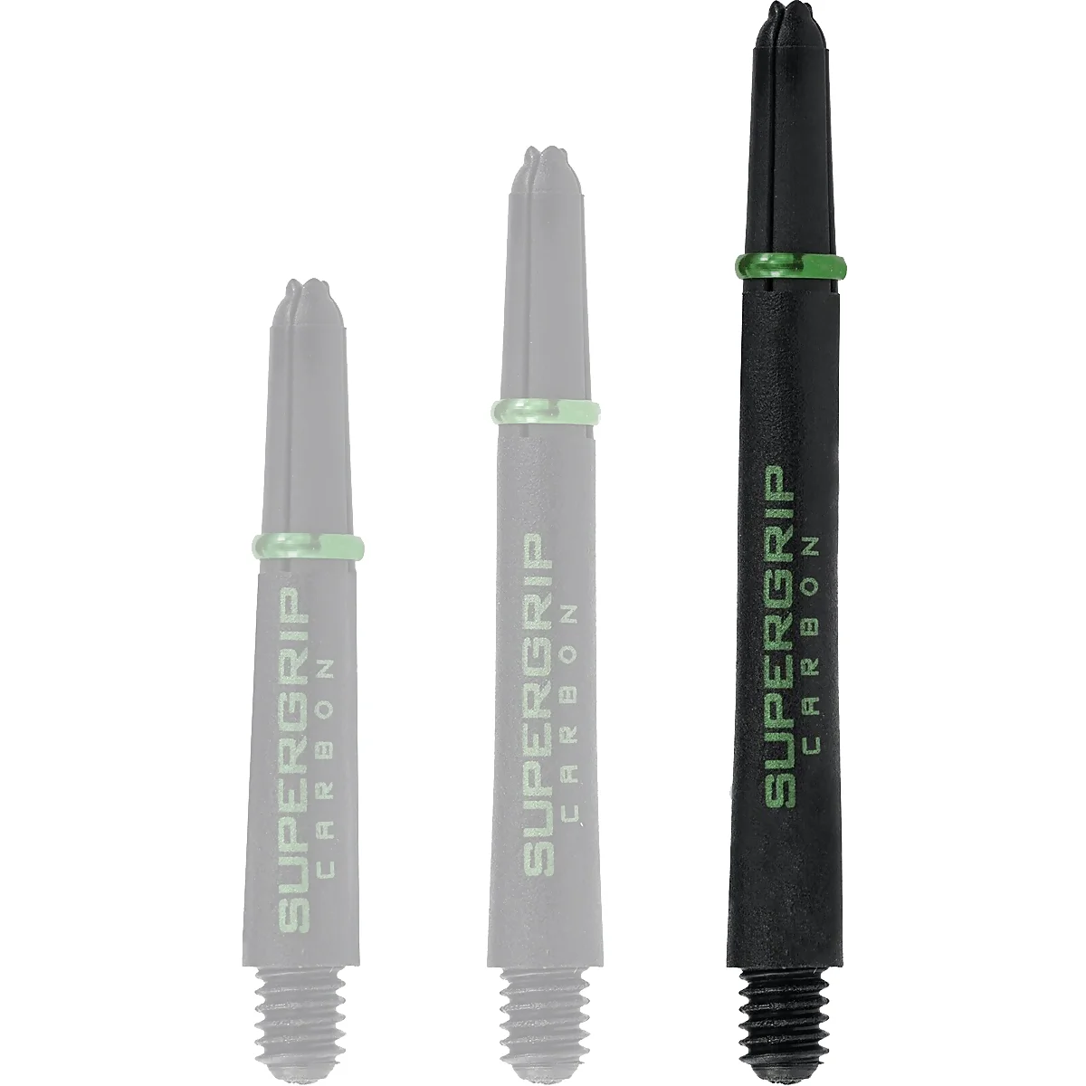 Harrows Supergrip Carbon Dart Shafts gruen medium mit 2BA Gewinde und Alu Shaftring