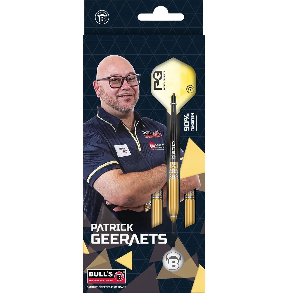 Patrick Geeraets Steeldarts 23 g – Originalverpackung mit goldenem Barrel-Design
