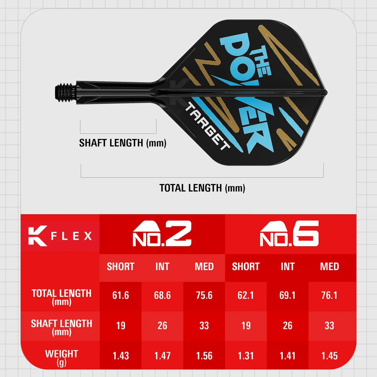 Target Phil Taylor K-Flex Flights Längen Details