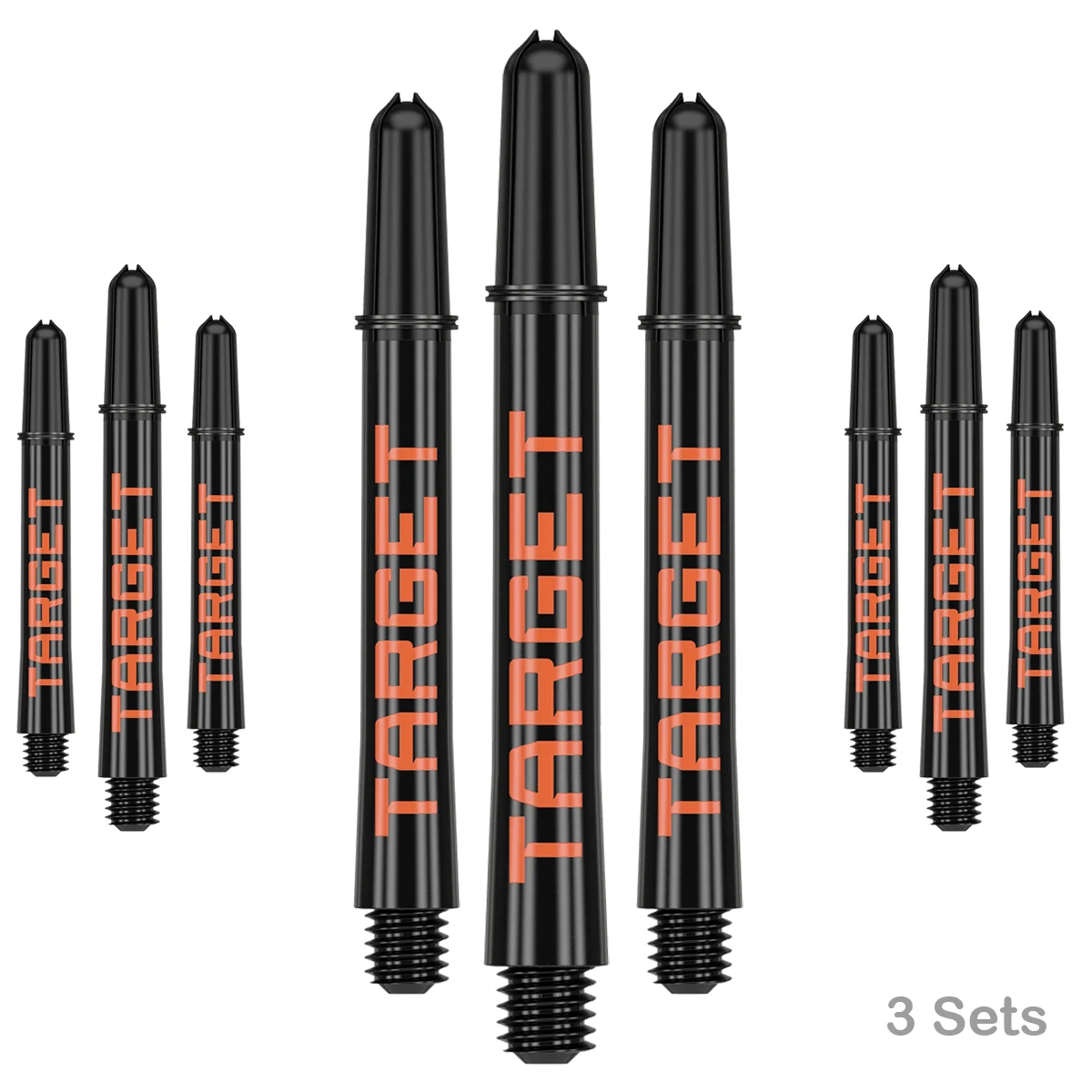 Target Pro Grip TAG Shafts - 3 Sets - Schwarz Orange Target Pro Grip TAG Shafts - 3 Sets - Schwarz Orange