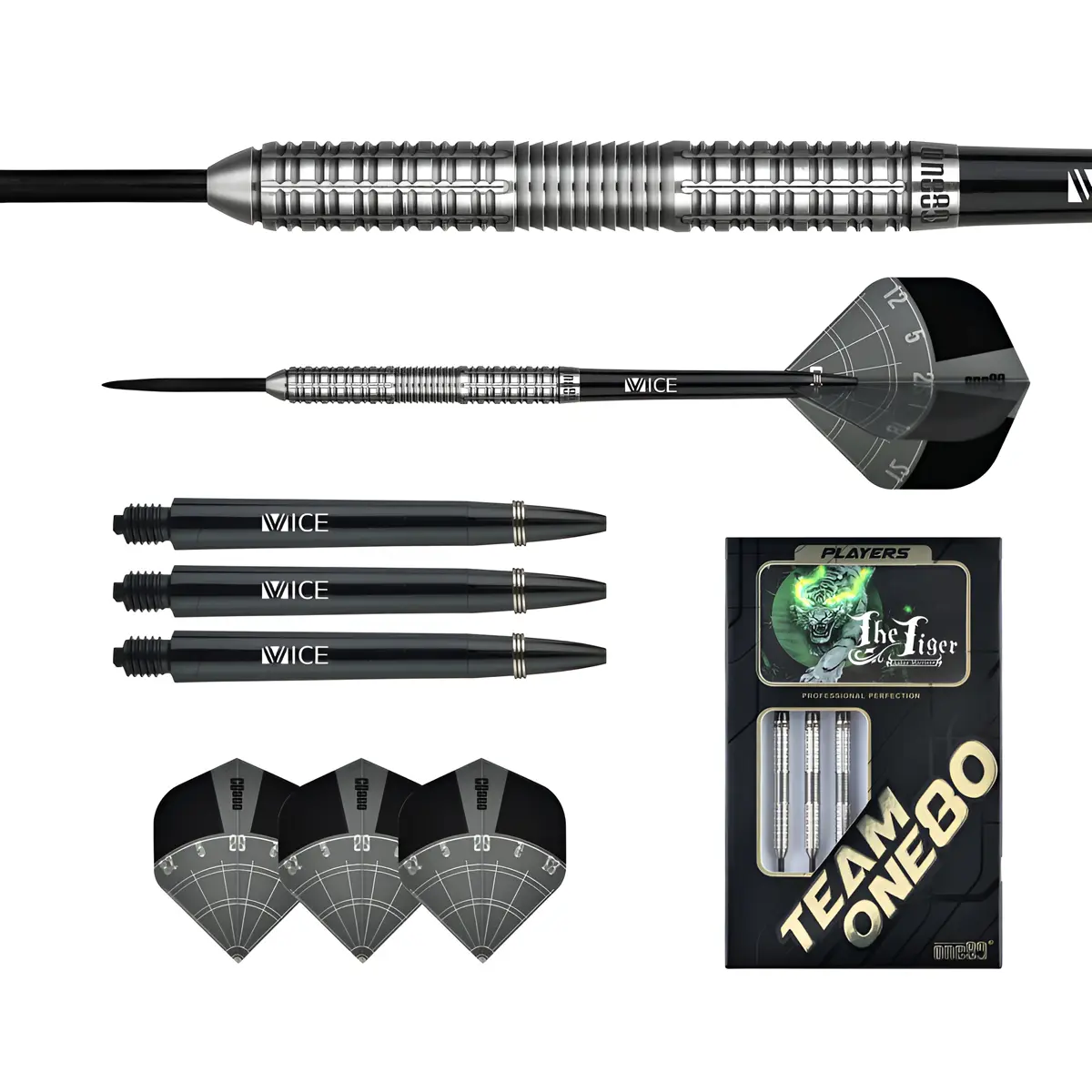 One80 Aaron Morrison The Tiger Steeldarts Set mit Shafts und Flights