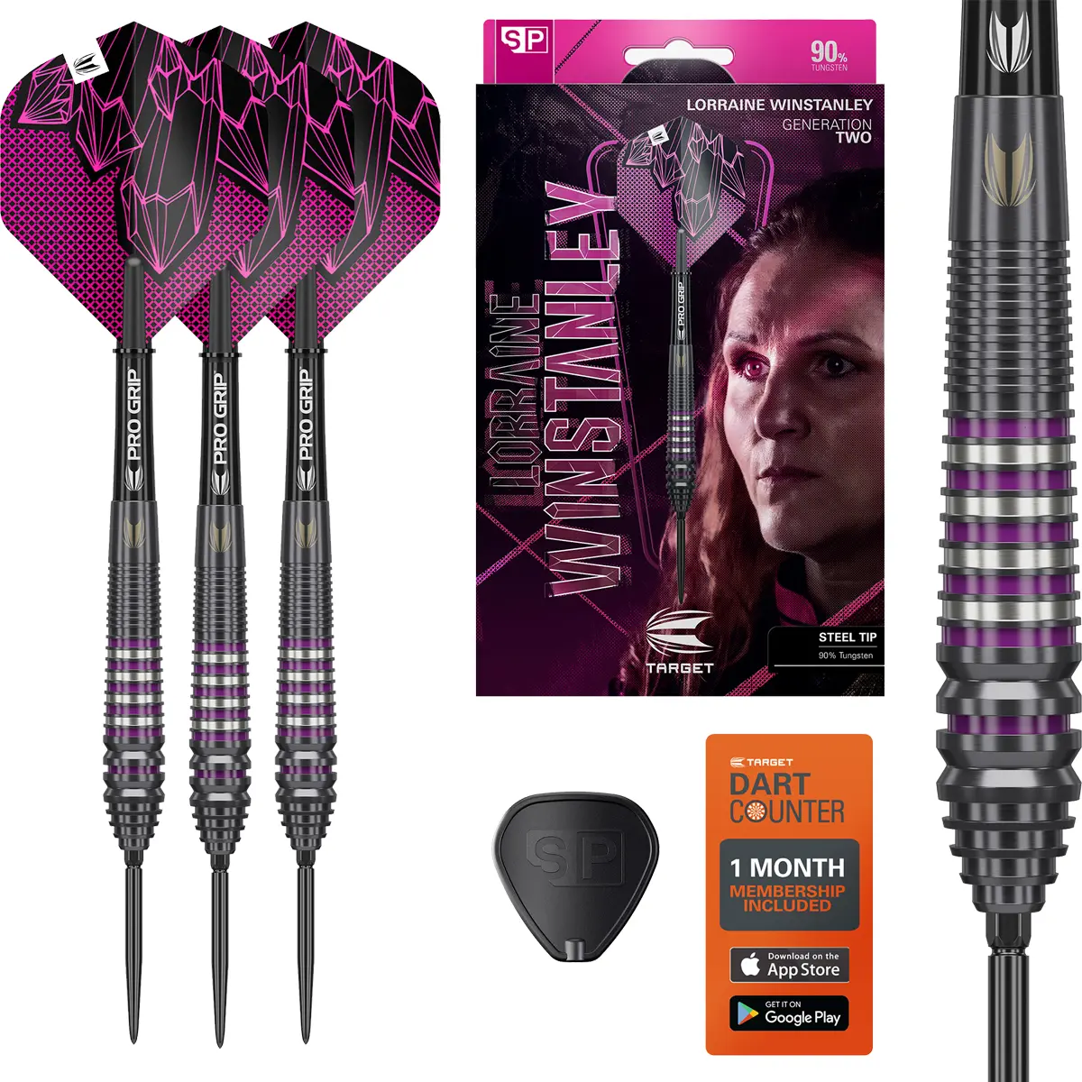 Lorraine Winstanley GEN2 Swiss Point Steeldarts 24g bei Dartgott Target Lorraine Winstanley GEN2 Swiss Point Steeldarts – 24g Profi-Darts