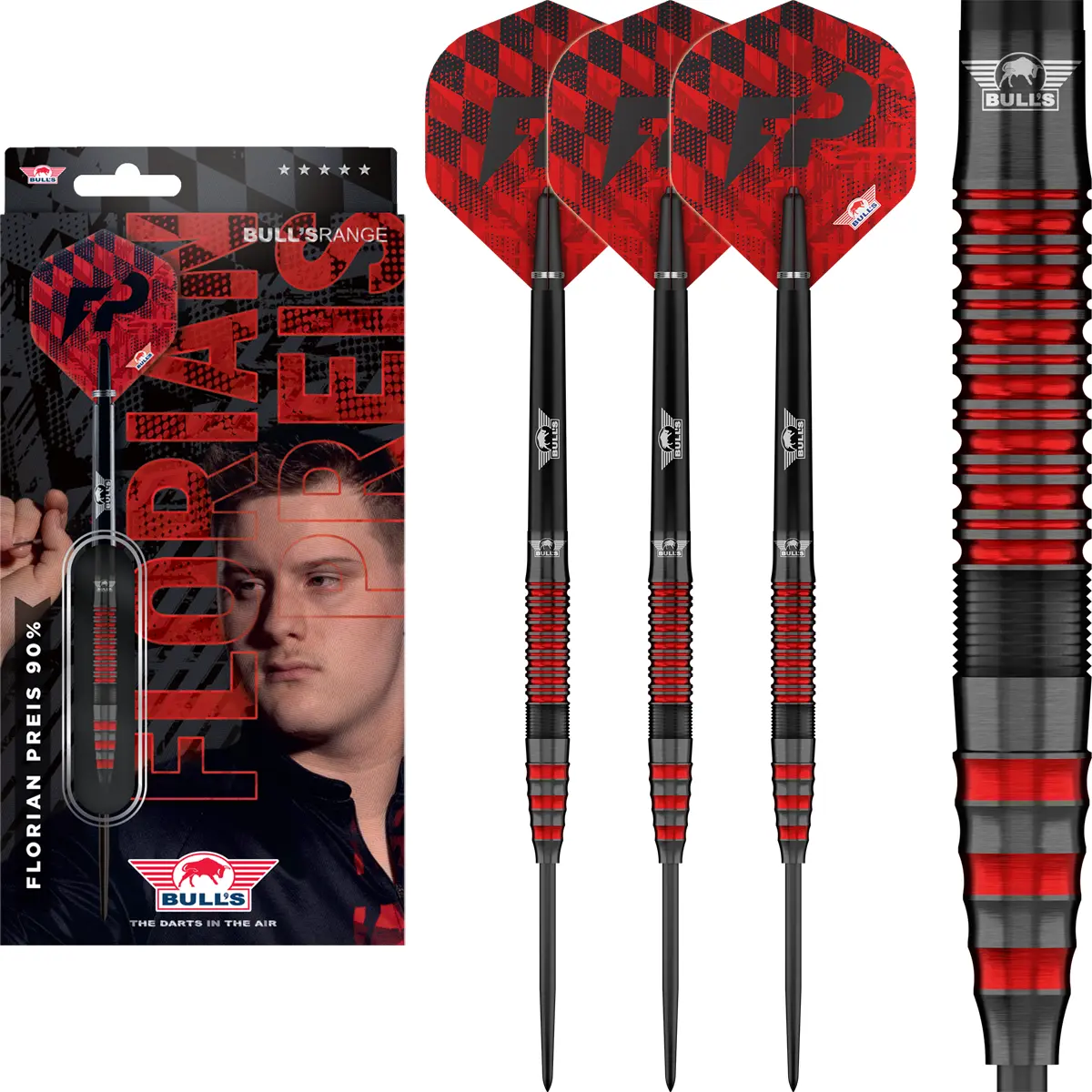 Bull’s NL Florian Preis Steeldarts 23 g Set mit drei montierten Darts