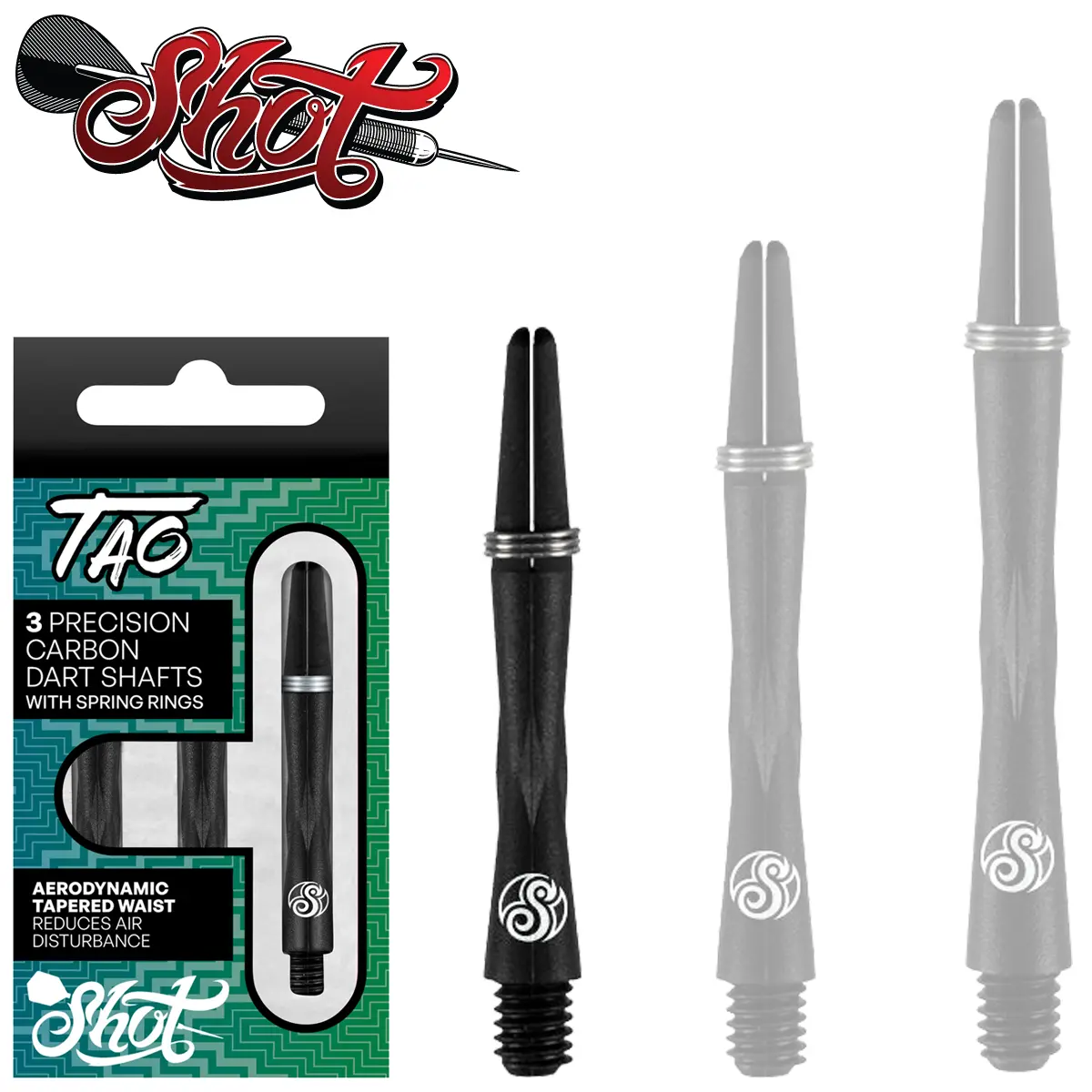 Shot Tao Carbon Dart Shaft in Schwarz – Länge 35 mm