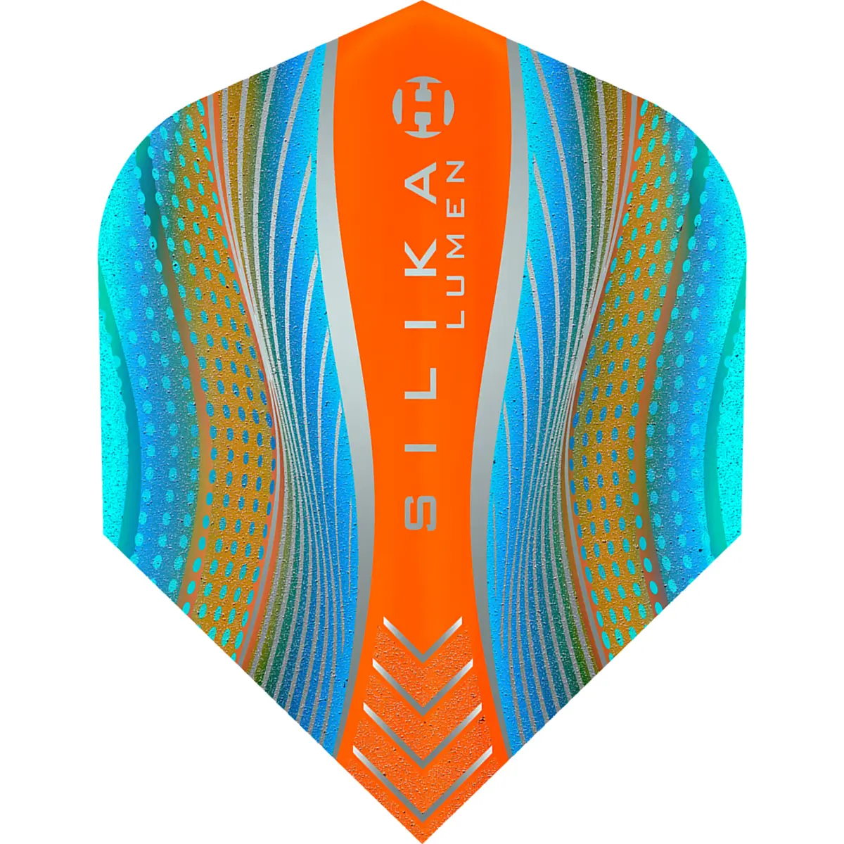Harrows Silika Lumen No.6 Flight Cyan Orange mit strukturierter Silika-Oberfläche für stabile Flugbahn