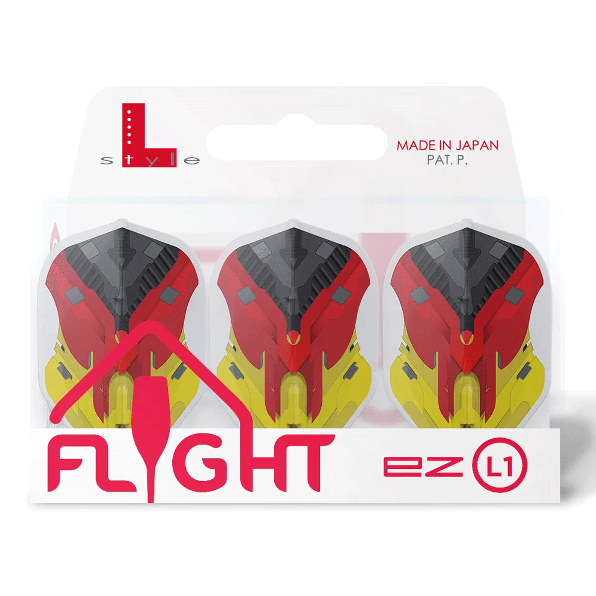 Originalverpackung der L-Style Champagne EZ L1 V-Series Germany Flights. Sichtbar ist das offizielle L-Style Logo und der Hinweis auf das integrierte Cap-System.
