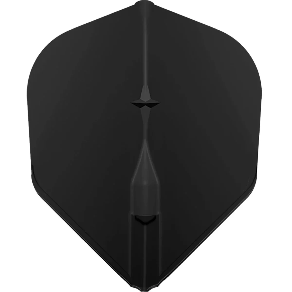 Detailaufnahme eines schwarzen L-Style EZ L3 Flights in Shape-Form mit integriertem Champagne Ring zur Veranschaulichung der 90-Grad-Präzision.