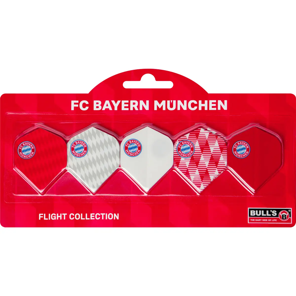 Bull’s FC Bayern München Flight Collection mit fünf unterschiedlichen Designs in Originalverpackung
