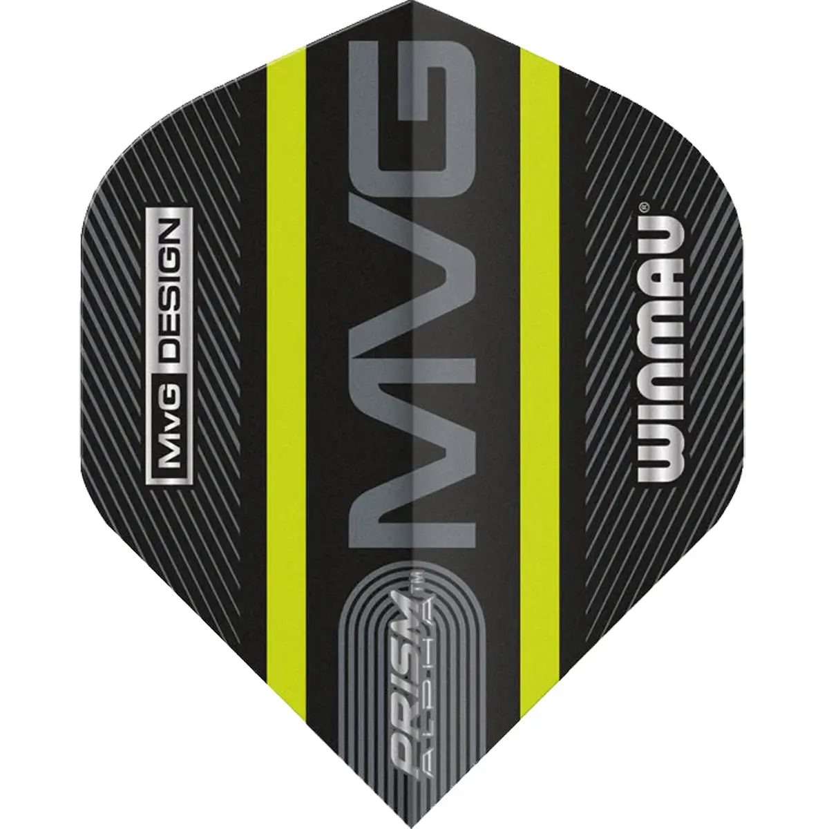 Michael van Gerwen Prism Alpha Flight Stripes – schwarz-grün, halbtransparent