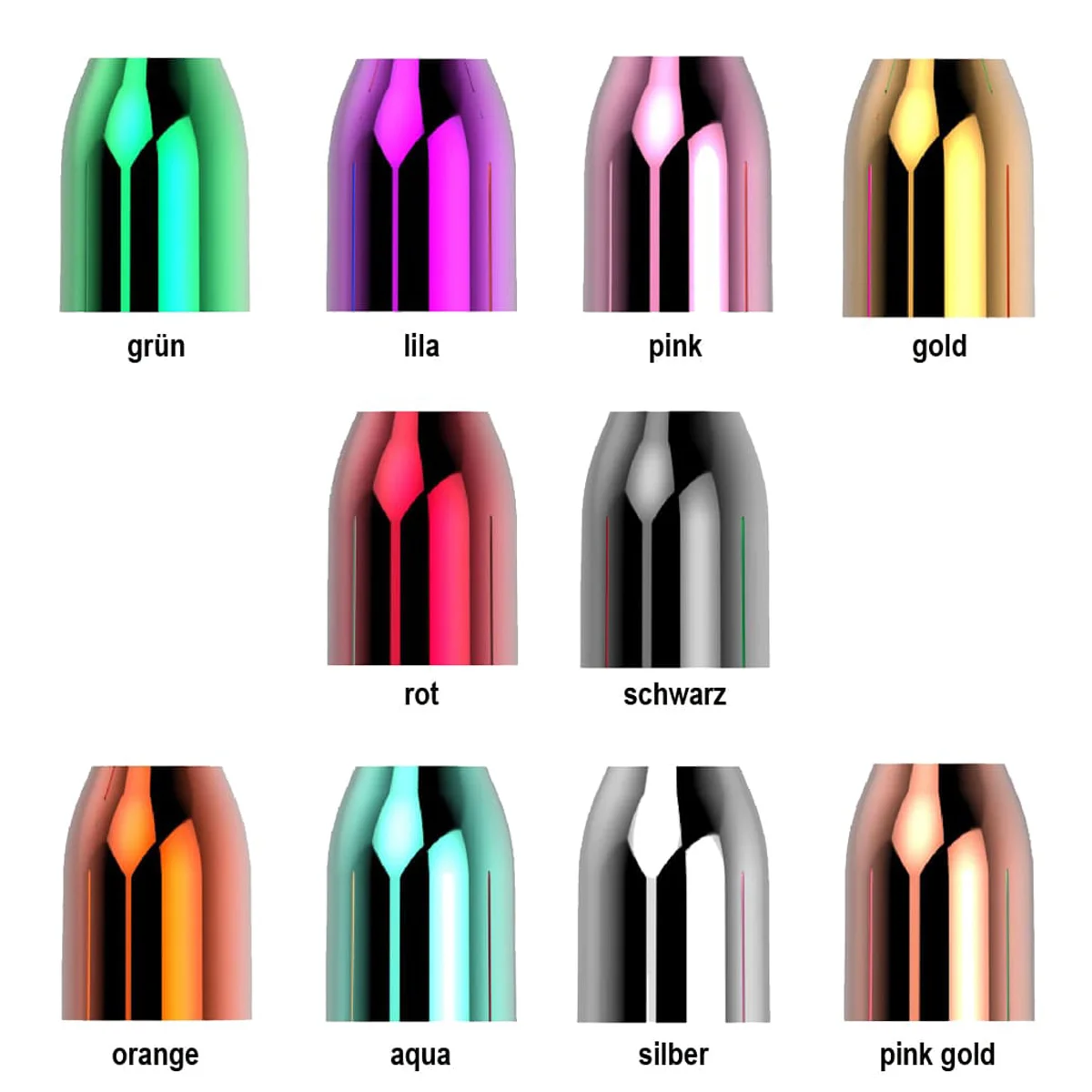 L-Style Champagne Rings - Premium Metall L-Style Champagne Rings - Premium Metall