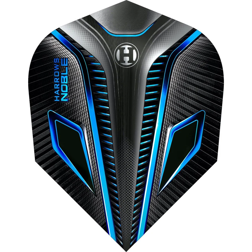 Harrows Noble No.6 Flights blau – präzise Dart Flights No.6, Frontansicht