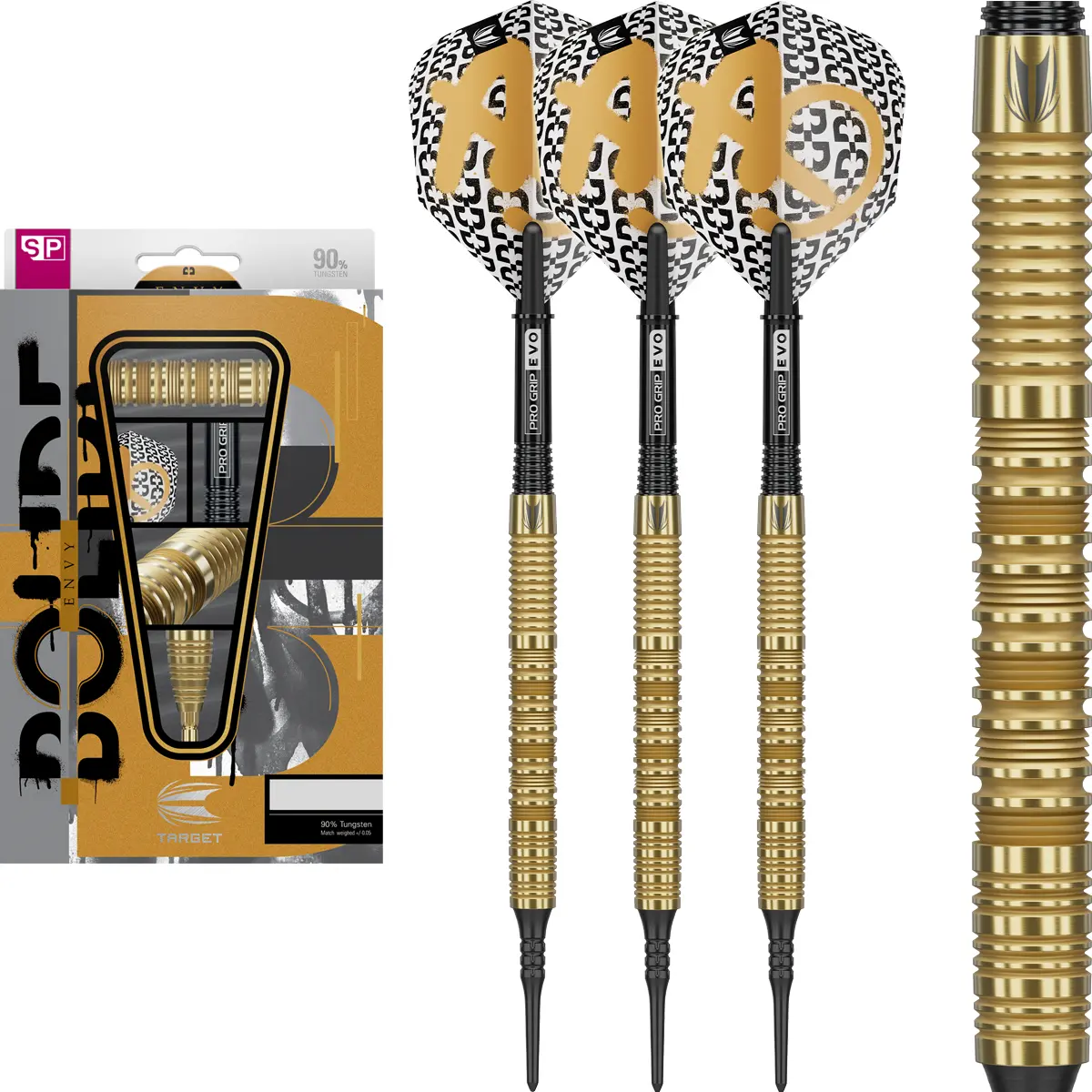Target Bolide Envy 10 Softdarts 90% Tungsten Komplettset mit Flights und Shafts