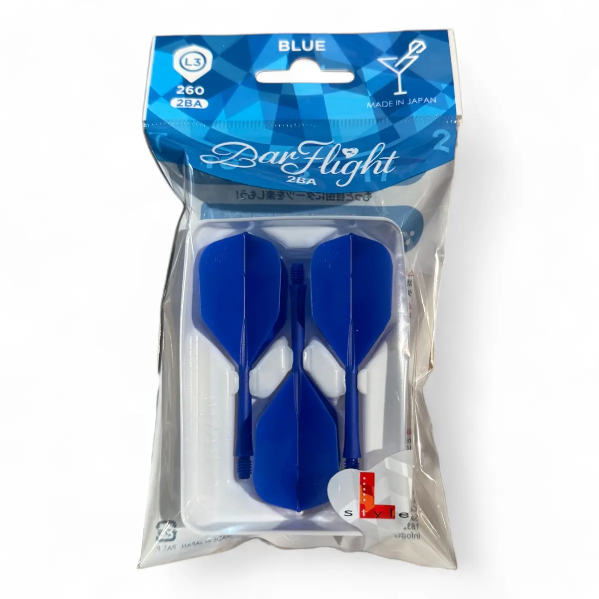 L-Style BarFlight 2BA Blau Verpackung L3 260 Dart Flight Shaft System Made in Japan