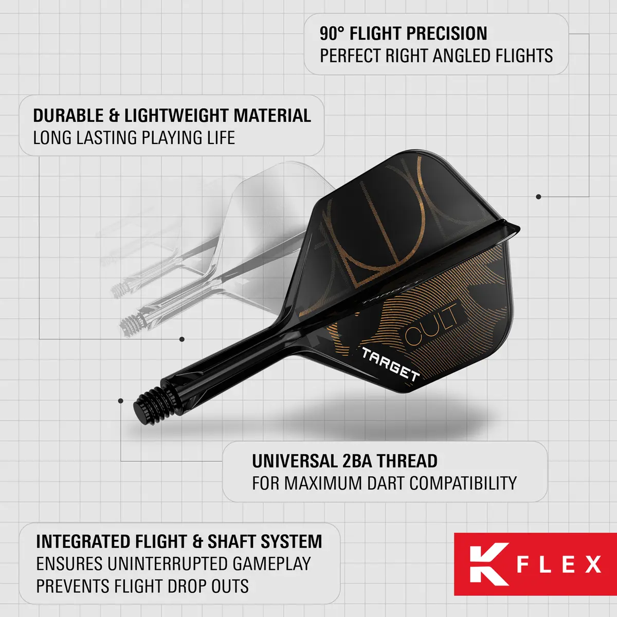 Target K-Flex Cult No.6 Flights mit 2BA Gewinde – kompatibel mit allen Standard-Barrels