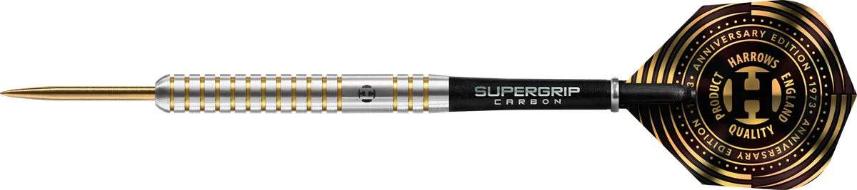 Harrows The Original Steeldart 90% Tungsten – Seitenansicht mit goldfarbener Spitze