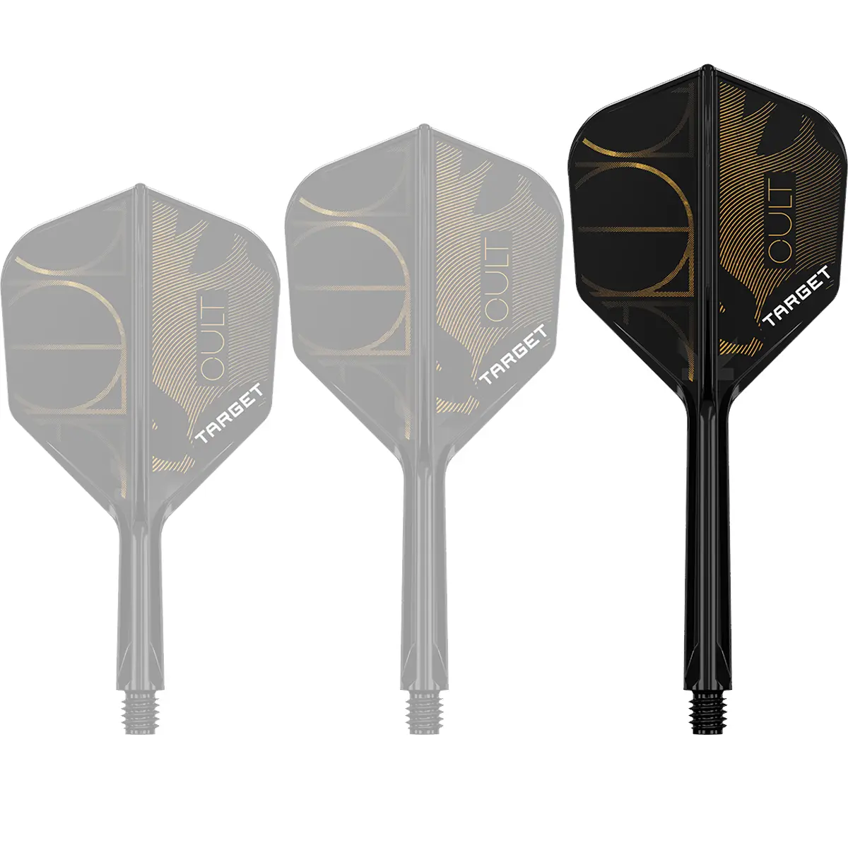 Target K-Flex Cult No.6 Flights Medium – Flight-Shaft in Schwarz-Gold Design