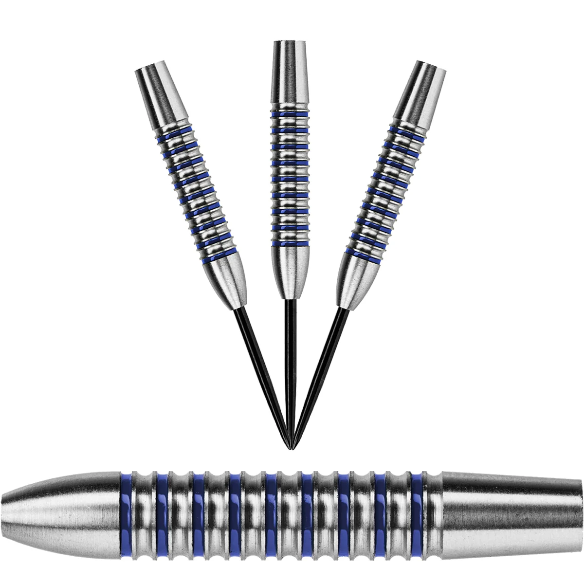 Karella ProLine PL02 Steeldart Barrels – 25 g, Torpedoform, Ringgrip, 80 % Tungsten Karella ProLine PL02 Steeldart Barrels 80 % Tungsten, 25 g – Torpedoform mit Ringgrip und blauen Details