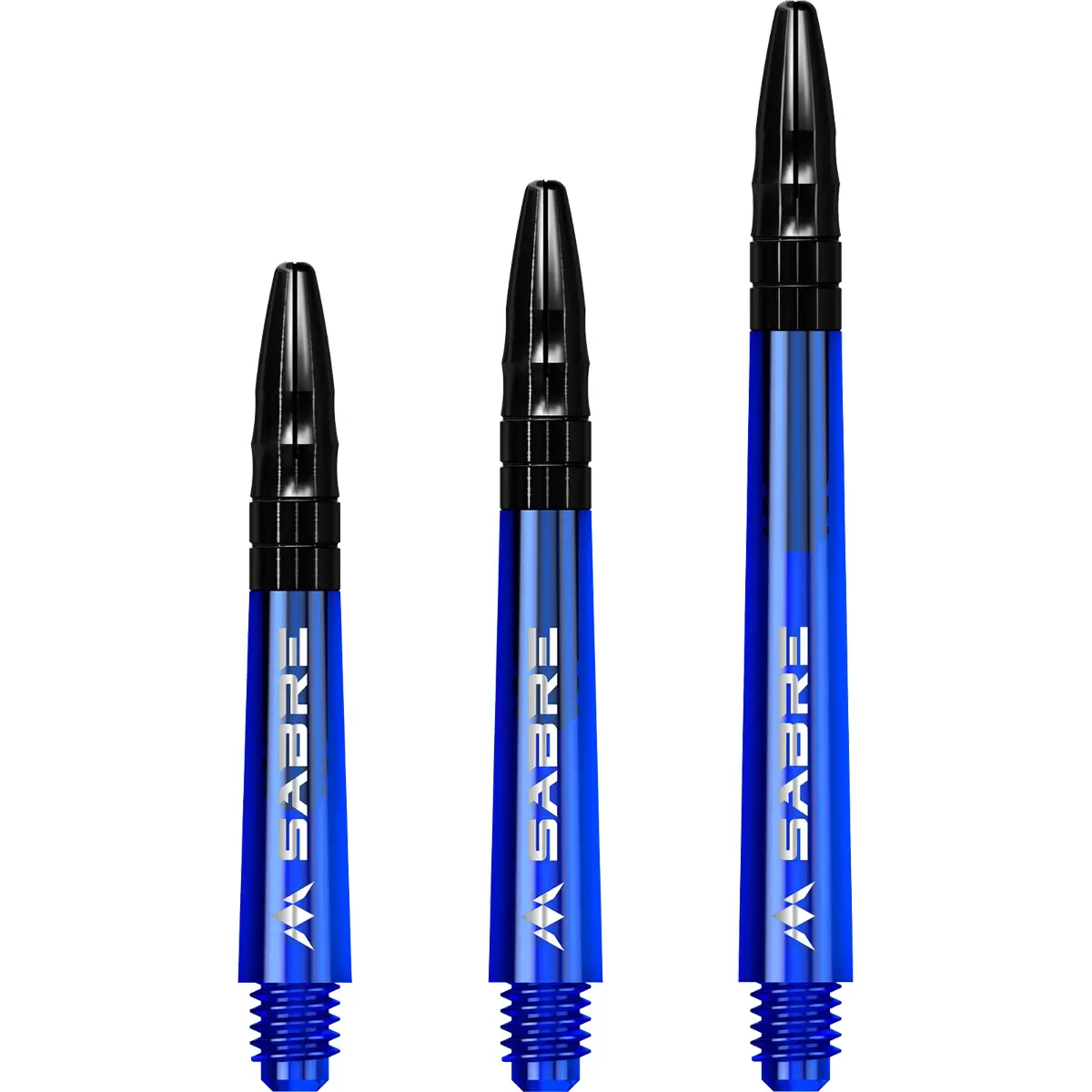 Mission Sabre Dart-Schafts in der Farbe Blau-Schwarz. Diese hochwertigen Shafts sind langlebig und bieten eine hervorragende Flugstabilität.