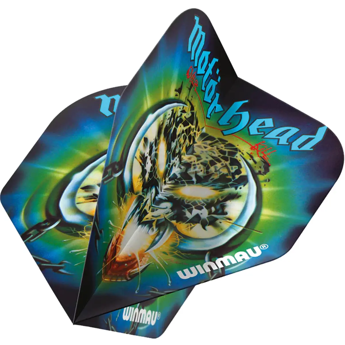 Dart Flight in 3D Ansicht – Motörhead Overkill Motörhead Overkill Dart Flight – dynamisch aufgeklappt