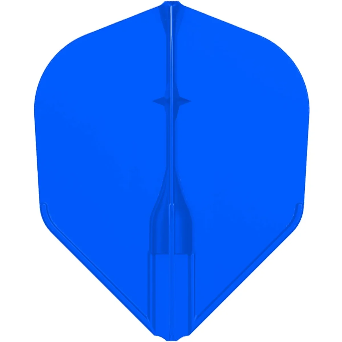 Detailaufnahme eines blauen L-Style EZ L3 Flights in der kompakten Shape-Form. Der integrierte Champagne Ring sorgt für einen festen Sitz und hohe Haltbarkeit.