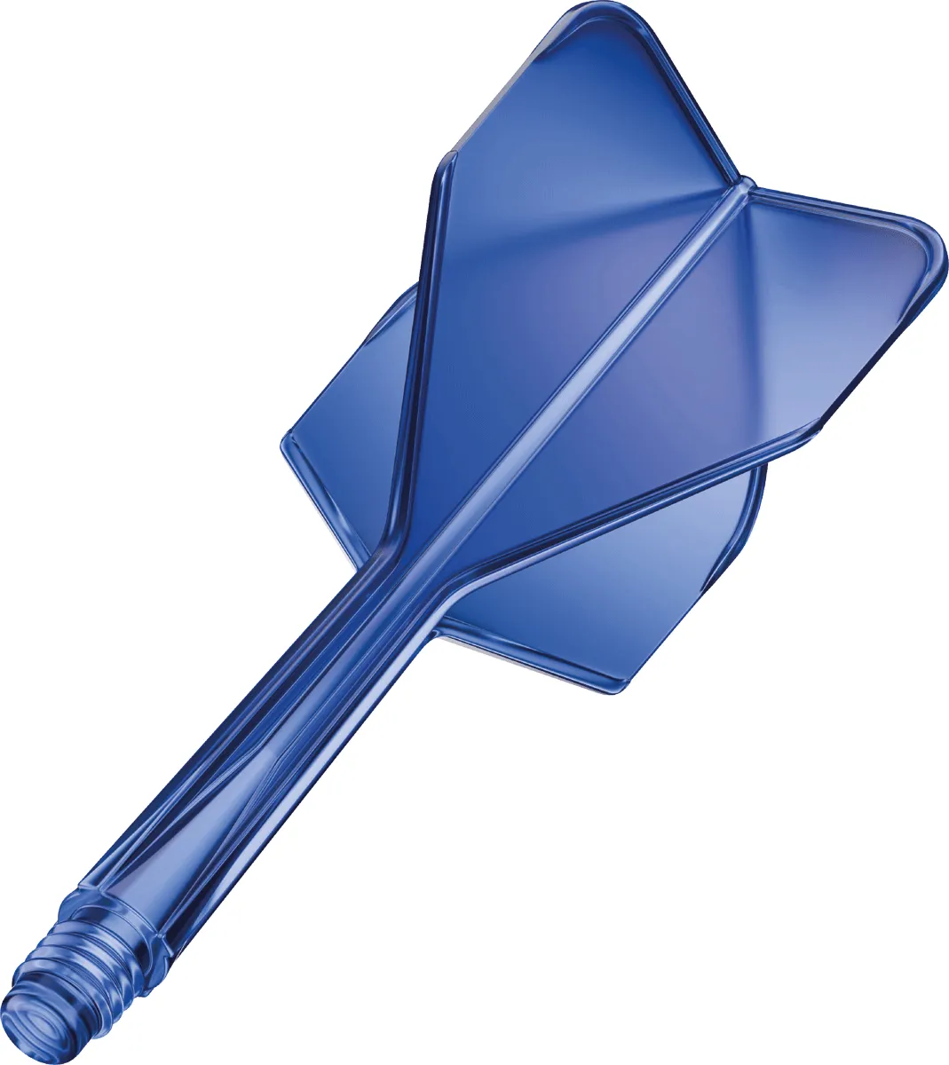 Goat A1R Shaft Flights No.6 Blau dynamisch dargestellt als integriertes Flight-Shaft-System für Darts
