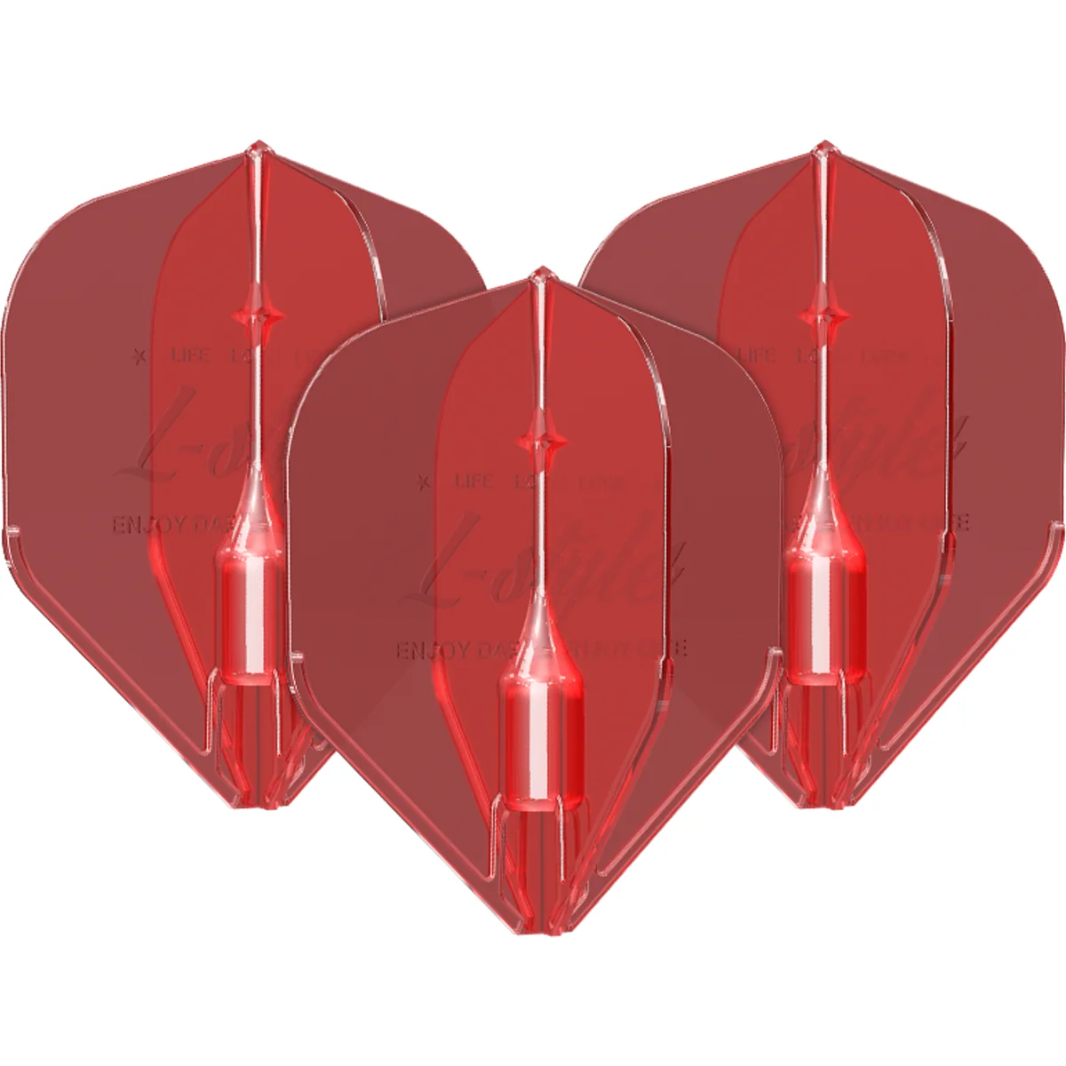 L-Style Fantom Flights L1 Clear Red im 3er Set mit verstärkten Kanten