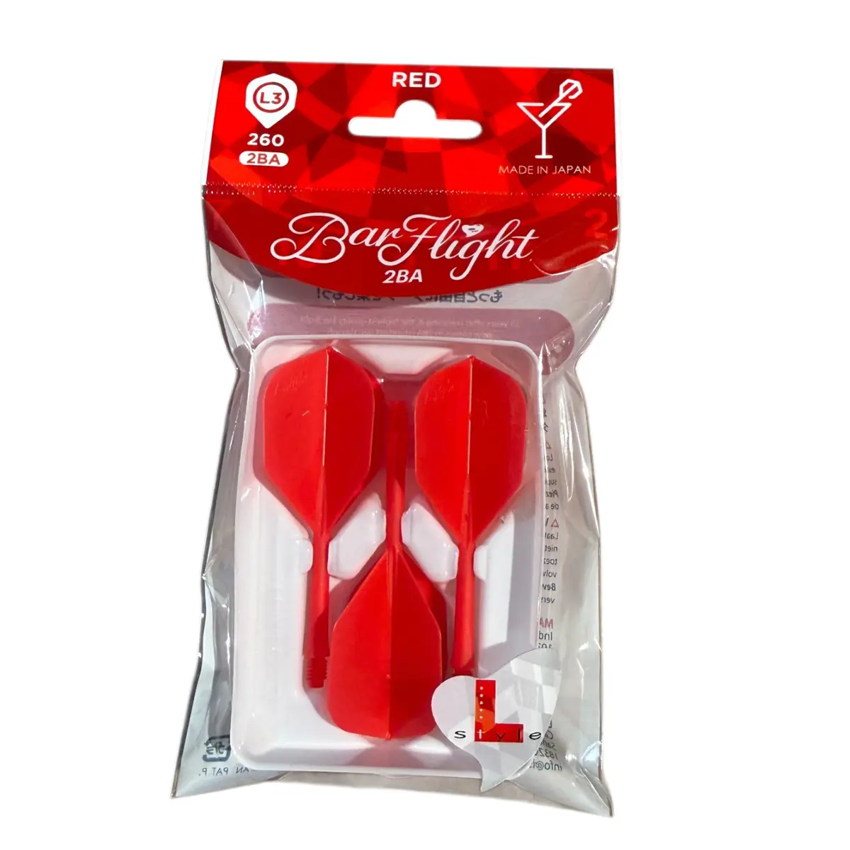 L-Style BarFlight 2BA Rot Verpackung L3 260 Dart Flight Shaft System Made in Japan