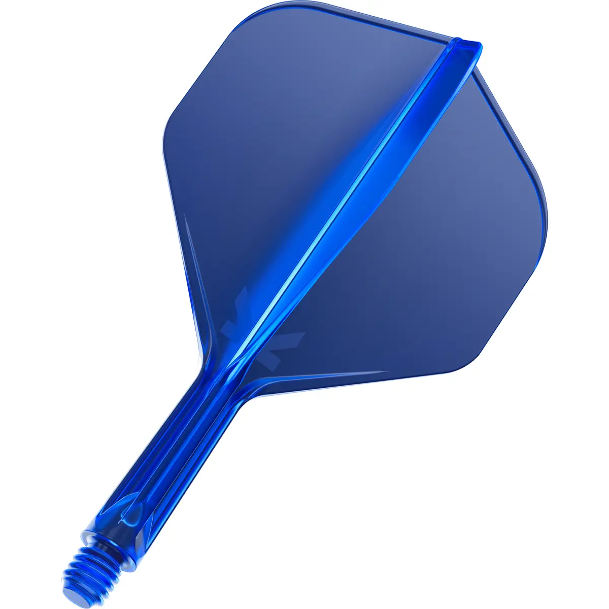 Target K-Flex No.2 Shape Blau Short in dynamischer Schrägansicht, kompaktes integriertes Shaft-Flight-System